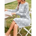 thumbnail image 4 of Avidlove Women's 2 Pack Nightgowns Long Sleeve Henley Neck Pajamas Dress with Soft Round Neck Nightshirts Sleepwear, 4 of 5