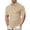 Khaki, variant on GrmtClth Men's Solid Color Stretch Polo Shirt Slim Fit Short Sleeve Breathable Golf Athletic Casual Business Tops 2026 Wine 3XL