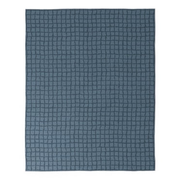 Mainstays Kids Tufted Blue Grid Washable Area Rug, 8' x 10'