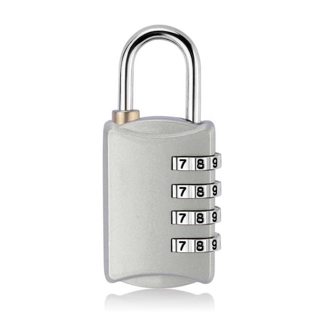 DEBGFS Combination Lock Resettable 4 Digit Padlock Outdoor Waterproof Combo Lock for School Gym Locker Fence Gate Hasp Cabinet Toolbox Cases,sliver