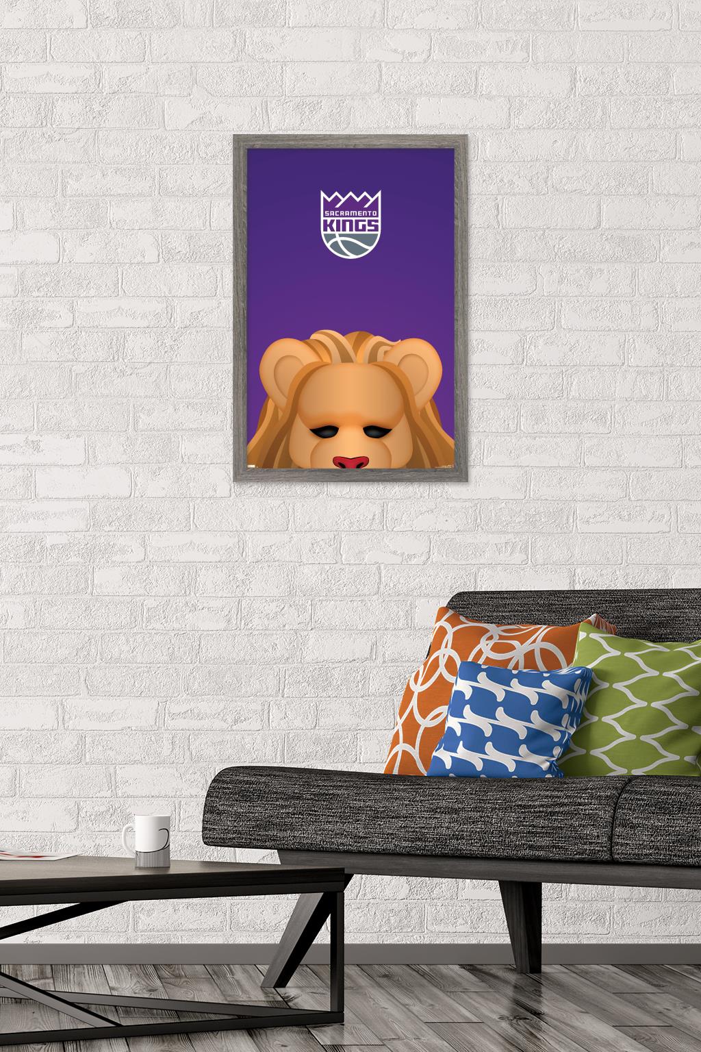 NBA Sacramento Kings - S. Preston Mascot Slamson 23 Wall Poster, 14.725" x 22.375" Framed