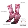 thumbnail image 4 of Hirioo Pink Glitter Heart Candy Pattern Adult Middle Tube Socks Breathable Sock Non-Pilling,Contrasting Color Design, 4 of 6