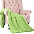 thumbnail image 1 of Home Soft Things Knitted Tweed Throw Couch Cover Blanket, 50 x 60, Lettuce Green, 1 of 5