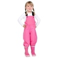 thumbnail image 1 of JAN & JUL Baby Girls Rain Pants With Bib Lightweight (Watermelon Pink, 1-2T), 1 of 6