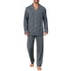 thumbnail image 1 of INSPIRAR CHIC Conjunto de Pijamas de 2 Piezas de Manga Larga con Botones y Patrón para Hombre M Negro Blanco, 1 of 5