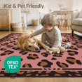 thumbnail image 4 of ODIKA Print Spotted Bordered Frame Zebra Decoration Pink Leopard Cheetah Playful Non-Slip Chair-Friendly for Home Office, Gaming Room, Under Desk, 4 of 7