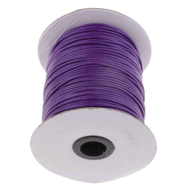 Injueey Cordón encerado de 80 metros y 2mm para hacer joyas, hilo azul marino Tela de costura y artesanía Violeta