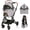 grey, variant on Vrhot Foldable 3-in-1 Pet Stroller up to 33 lbs, 4-Wheel for Small Dogs & Cats with Removable Carrier, Height-Adjustable Handle, Black
