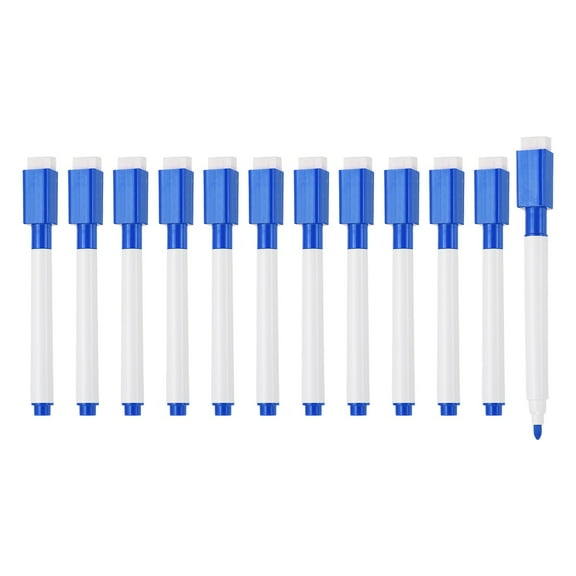 Whiteboard Pen, 0.5-1mm Fine Tip Dry Erase Deep Blue White Board Markers, 12 Pcs