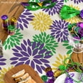 thumbnail image 4 of Purple Dahlia Floral Pinnata Mardi Gras Table Runner, Carnival Seasonal Kitchen Dining Table Decoration for Home Party Decor 13x72 Inch, 4 of 6