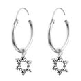 thumbnail image 4 of Aeravida Symbolic Jewish Star of David Sterling Silver Mini Hoop Earrings | Classic Sterling Silver Hoop Earrings | Casual Earrings for Women | Hoop Earrings Set | Gift for Women, Mom, 4 of 4