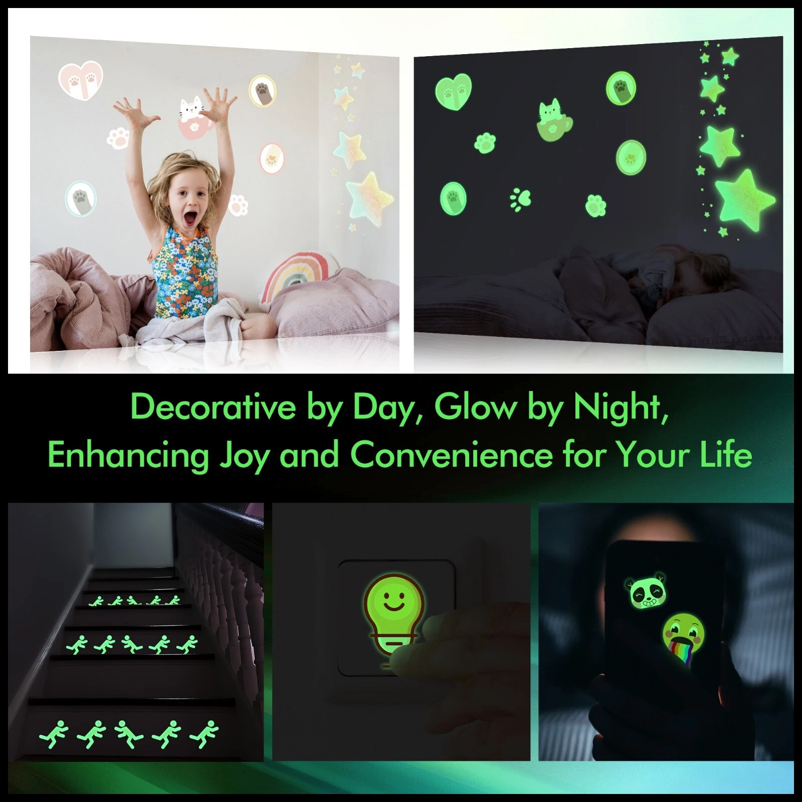 A-SUB Glow In The Dark Vinyl Sticker Paper for Inkjet Printers Waterproof , Durable, Cutable, 8.5x11 inch , 15 Sheets