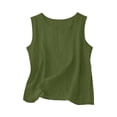 thumbnail image 4 of Favoffer Women Tank Top Pant Sets Crew Neck Sleeveless Vests Wide Leg Long Pants Cotton Linen Side Pocket Two Piece Outfits for Daily Casual Commute, 4 of 6