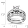 thumbnail image 2 of 925 Sterling Silver Rhodium-plated 2-Piece Cubic Zirconia Size 8 Wedding Set Ring, 2 of 2