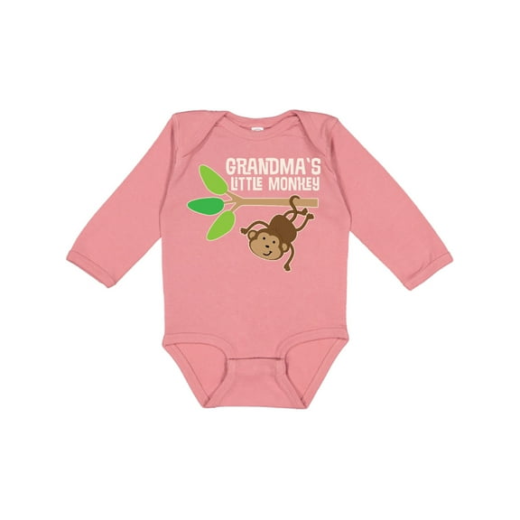 Inktastic Grandma's Little Monkey Grandchild Boys or Girls Long Sleeve Baby Bodysuit