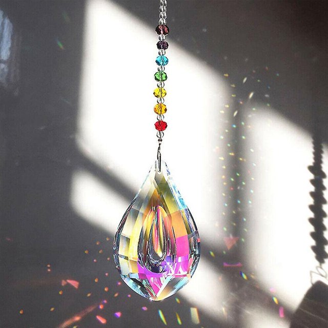 Rainbow Prism Suncatcher Crystal Prism Ball Pendant Window Hanging Decor Ornaments zhangyuxiang LED
