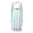 thumbnail image 2 of Sholeno Girls Ancient Greek Princess Dress Greece Athena God Toga Party Robe Maxi Gown Light Blue 16, 2 of 6