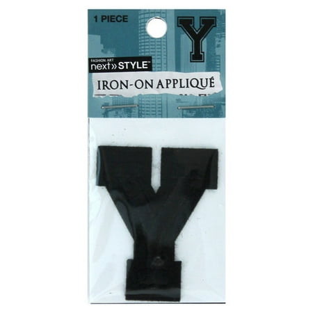 Next Style Single Embroidery Letter, "Y", Black