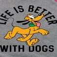 thumbnail image 3 of Mickey & Friends - Pluto Life Is Better With Dogs - Toddler And Youth Girls Raglan Graphic T-Shirt, 3 of 4