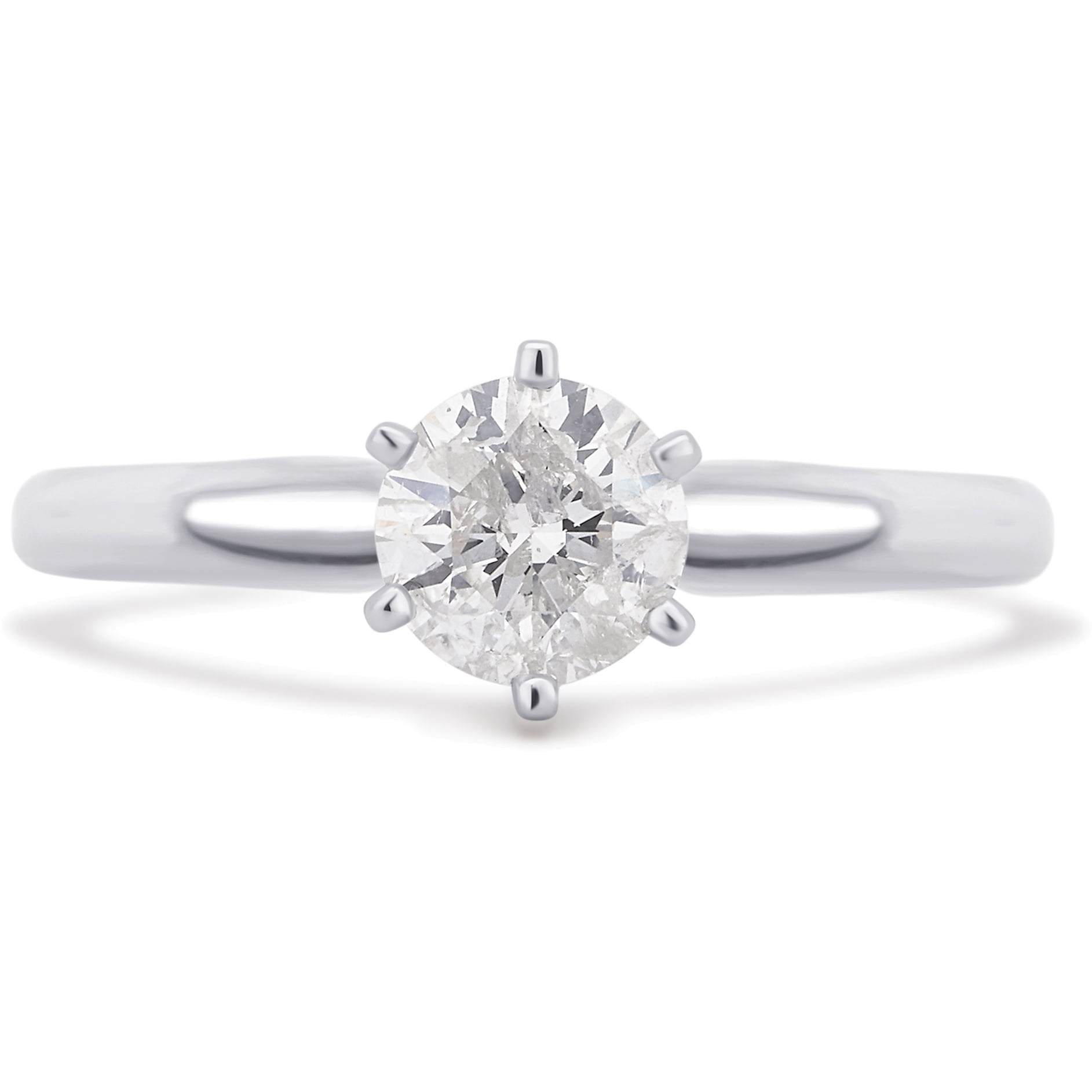 Arista 3/8 ct Round Diamond Solitaire Engagement Ring in 14K White Gold (J/I2)
