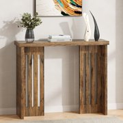39Inch Console Table,Narrow Entryway Table,Sleek Side Table,Small Accent Sofa Table for Hallway,Living Room,Entrance and Foyer (Rustic Brown)