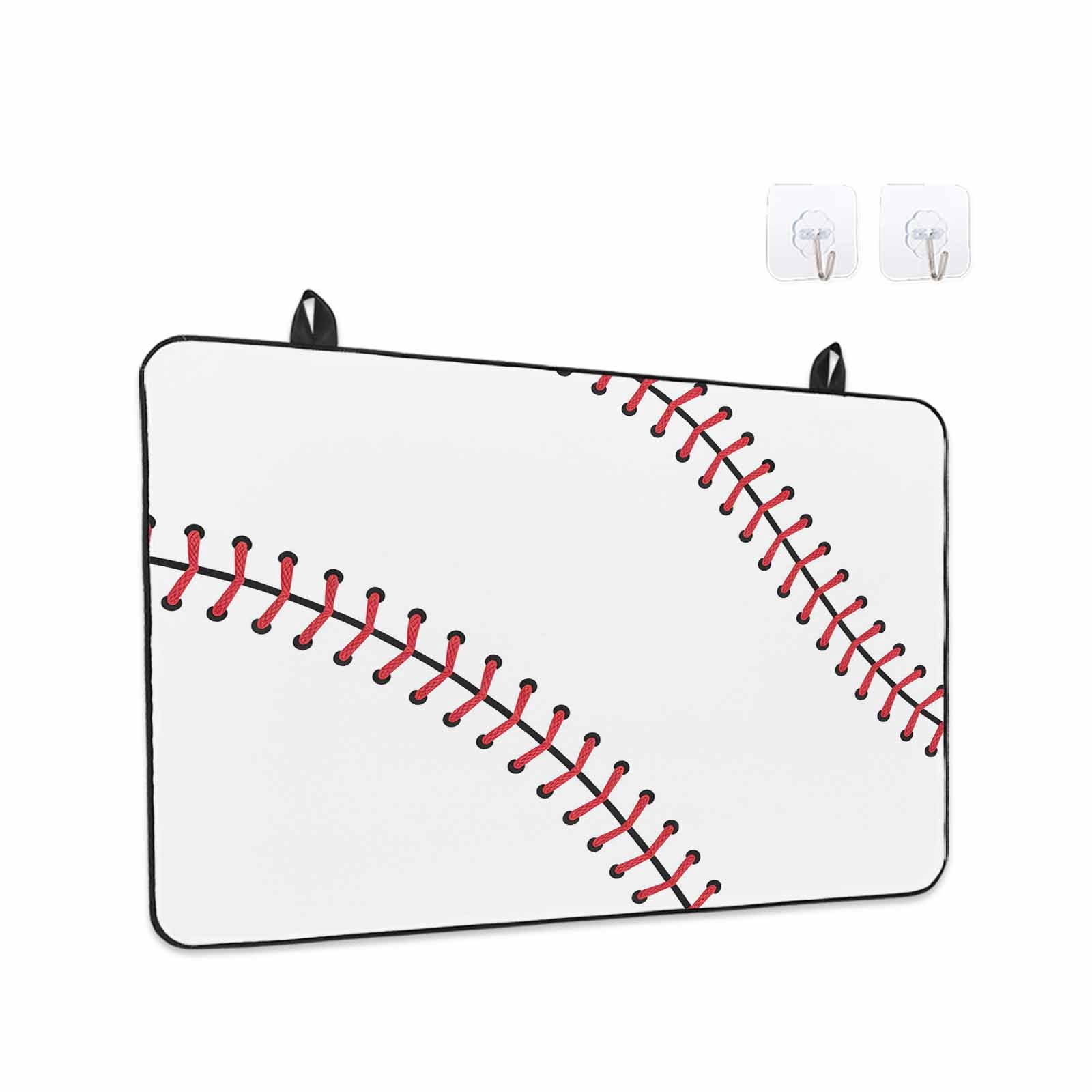 Baseball Stove Top Cover for Electric Stove, Heat-proof & Non Slip Glass Top Stove Cover Protector, Modern Minimalist Red Lines Kitchen Flat Cooktop Rubber Mat 24x21 Inches