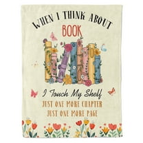 HiiKaa Book Lovers Gifts Blanket,Reading Blanket for Book Lovers,Librarian Gifts for Women Ideas Christmas Birthday Graduation,Book Club Gifts, Best Bookworm Gifts (50x60in),Beige