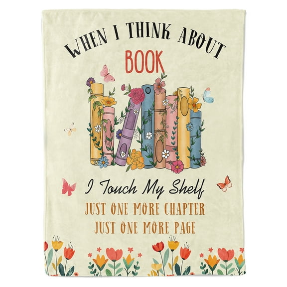 HiiKaa Book Lovers Gifts Blanket,Reading Blanket for Book Lovers,Librarian Gifts for Women Ideas Christmas Birthday Graduation,Book Club Gifts, Best Bookworm Gifts (50x60in),Beige