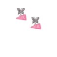 thumbnail image 2 of Delight Jewelry Acrylic 3/4" Hot Pink Cheer Megaphone Silvertone Antiqued Butterfly Post Earrings, 2 of 4
