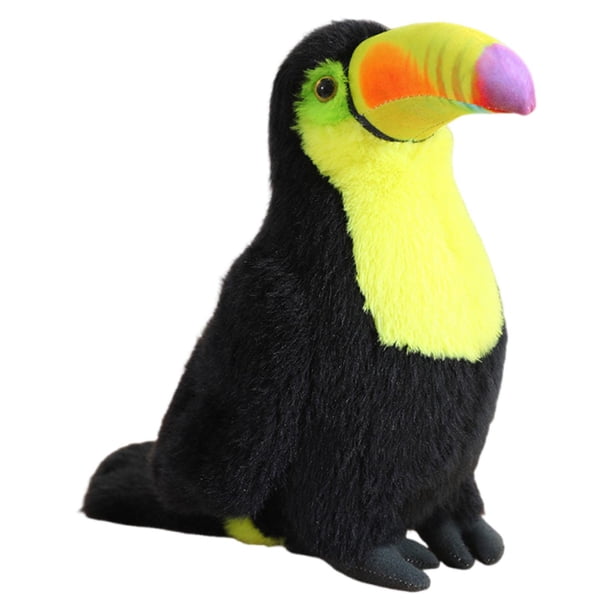 Tucán de peluche realista, resistente, suave, tierno y versátil, ideal como regalo de cumpleaños. Amarillo