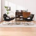 thumbnail image 5 of 2 Sets 1 Case, Upholstered Hanging Armchair with Arm PocketsMetal frame, gold-plated craftsmanship, crushed foam cushions and skin-friendly woven fabric for living room and bedroom, 5 of 21
