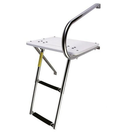 UPC: 0038203195360 | Garelick EEz-In Transom Platform with 2-Step Telescoping Ladder for Boats with Outboard Motors