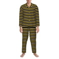 thumbnail image 3 of Naloa Gold Glitter Men’s Pajamas Set - Long Sleeve Button Down Sleep Shirt and Pajama Bottoms Sleepwear Set-Large, 3 of 7
