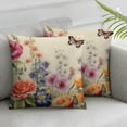 thumbnail image 3 of nygtbtfer Spring Flower Pillow Covers Set of 2 Colorful Herbs Plant Leaf Floral Butterfly Throw Pillow Covers Spring Summer Cushion Case Farmhouse Decorative Pillows for Couch Sofa 12x12in, 3 of 7