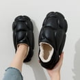 thumbnail image 2 of Aayomet Slippers for Men Indoor and Outdoor Warm Home Plush Soft Bottom Comfortable Flat Cotton Slippers (Black, 10.5), 2 of 5