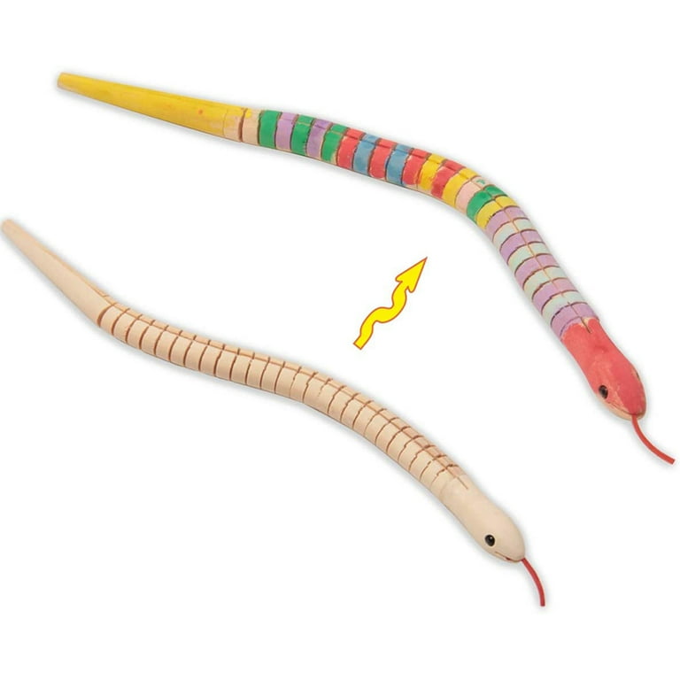 Pet Supplies : 4 Large 20 Inch Wiggling Wooden Play Snake / Toy Wood Snakes  