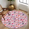 thumbnail image 2 of Round Rugs 8 Ft, Spring Floral Non Slip Area Rugs for Kitchen Bedroom Entryway, Modern Watercolor Flowers Botanical Washable Carpet Runner Rug Floor Mats for Bedroom Home Decor, 2 of 8