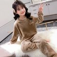 thumbnail image 6 of Hrsba Kids Boys and Girls Satin Like Solid Outfit Set Long Sleeve Top and Pants 2 Piece Loungewear Winter Home Everyday Wear Set, 6 of 6