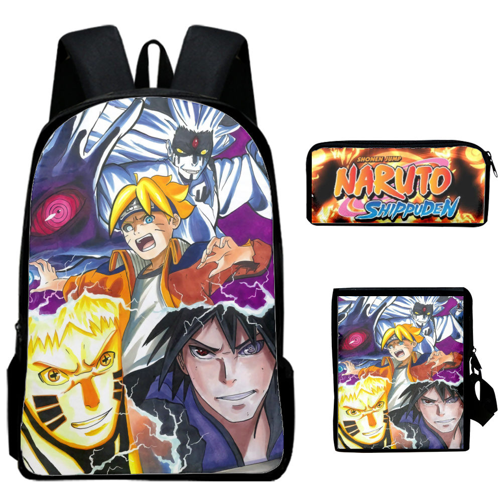 Naruto Boys Backpack Kids Elementary School Bags 3D Print Anime Bookbag