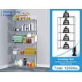 thumbnail image 3 of YRLLENSDAN 5 Tier Garage Shelving, Adjustable Metal Shelving, 1250 LBS Standing Kitchen Shelves, 72"x24"x18", Chrome, 3 of 7