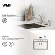 WMF Metal Single Handle Kitchen Faucet with Side Spray, Silver