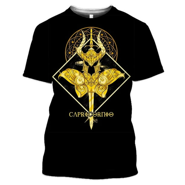 Camisetas con estampado 3D de Anime para hombres y mujeres, ropa de calle de Saint Seiya, cuello redondo, Tops Harajuku de gran tamaño, ropa para niños, Verano Qiuyongming unisex