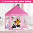 thumbnail image 3 of CJC Princess Castle Playhouse Tent for Girls, Indoor & Outdoor Large Kids Play Tent for Imaginative Games, 55"x53", 3 of 11