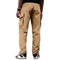 thumbnail image 5 of Men's American Style Flip-top Pocket Workwear Trousers, Side-drawstring Waist Tactical Cargo Pants for Hiking and Construction,Khaki,XL, 5 of 5