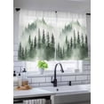 thumbnail image 3 of Sheer Curtains 45 Inches Long, Foggy Forest Light Filtering Window Curtains for Living Room/Bedroom, Green Mist Mountain Natural Landscape Rod Pocket Voile Sheer Curtain Drapes, 52"W x 45"L, 2 Panels, 3 of 8