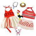 thumbnail image 2 of Vestido de Moana de Disney para niñas, para Halloween, para playa, verano, fino, de dos piezas, para carnaval, fiesta, princesa, 2 of 5