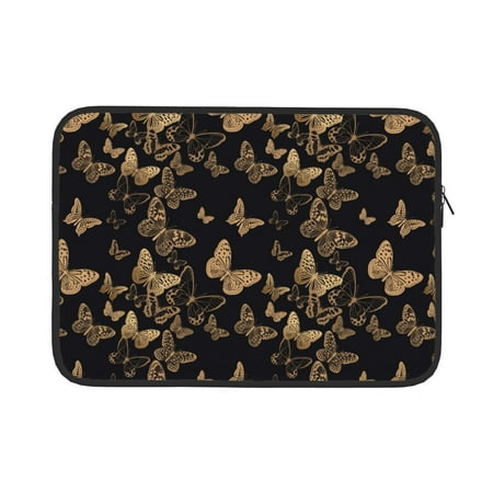 Naloa Modern Golden Butterfly Laptop Sleeve Water-Resistant Protective Computer Cover Carrying Case Bag Compatible Protective Case-15 inch