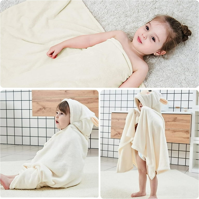 Modern Soft Beach Hooded Bath Towel for Newborn Infants Toddlers 28 x 55 White Walmart
