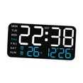 thumbnail image 2 of Reloj despertador digital LED Reloj de escritorio digital Ligero Regulador de intensidad Dos configuraciones de alarma Blanco con luz azul., 2 of 9