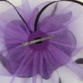 thumbnail image 3 of Clearance! Baberdicy Hats for Women Fascinators Womens Flower Hat for Tea Party Cocktail Ball Wedding Church Double Use of Hair Clips and Hoops Purple, 3 of 8